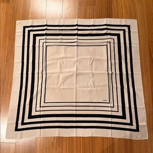 Elegant Cream and Black Patterned Scarf